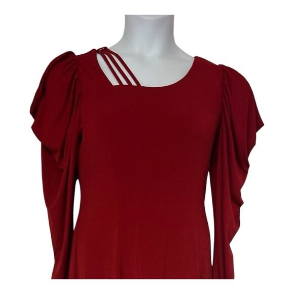 Monroe & Main Salsa Red Stretchy Office Cocktail Dinner Party Night Out Dress - Picture 10 of 16